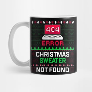 Computer Error 404 Ugly Christmas Sweater Not's Found Mug